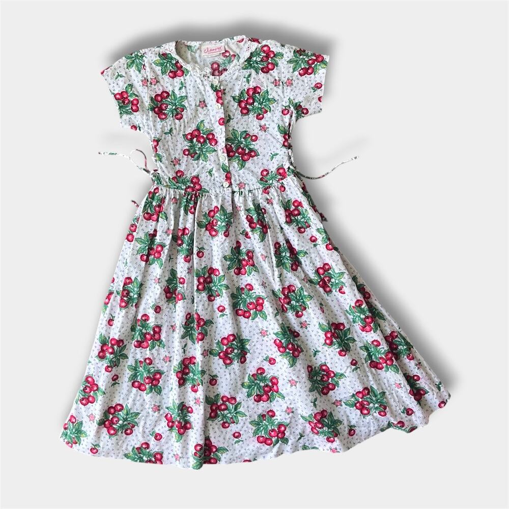 Vintage Clancy San Francisco Francesca Sweet Cherries Dress 12 USA